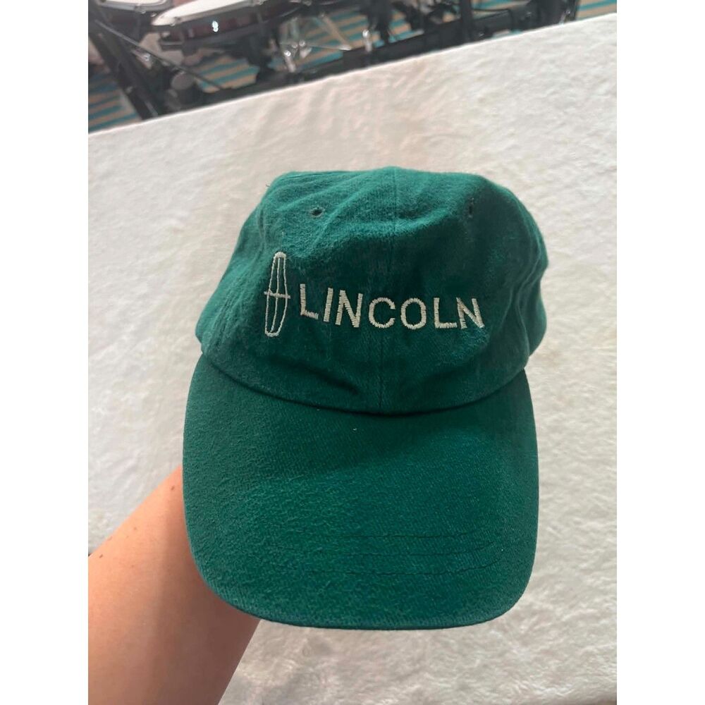 Lincoln Logo Embroidered Horses Baseball Cap Style Hat Forest Green 100% Cotton